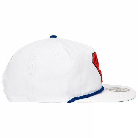 Superman Logo White Colorway New Era Adjustable Golfer Rope Hat